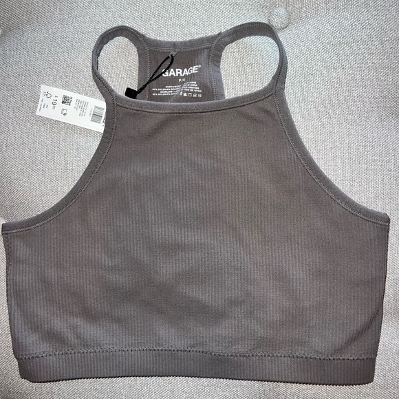 Grey seamless high crop top size -small from garage - Picture 1 of 2